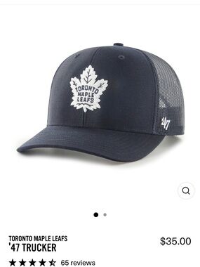 47 Brand Toronto Maple Leafs Navy and White Mesh Trucker Hat